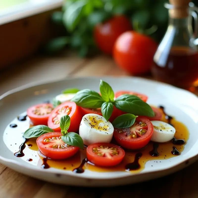 Ensalada Camperola Gourmet: Receta Italiana con Tomate, Mozzarella y Albahaca en 10 Minutos