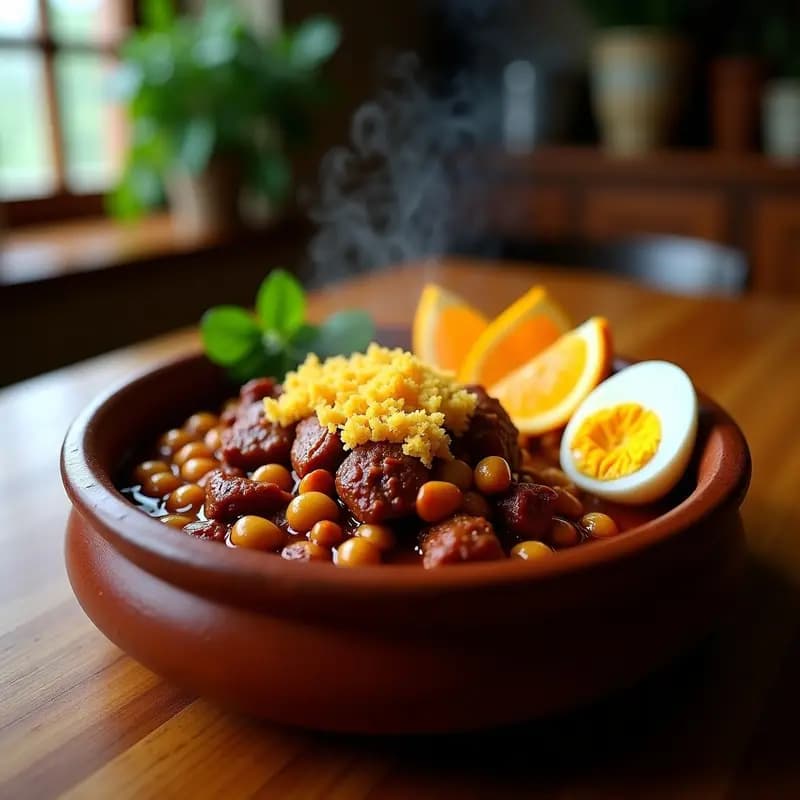 Feijoada Brasileira con Farofa Crujiente: Receta Brasilera de Garbanzos y Carne en una Sola Olla