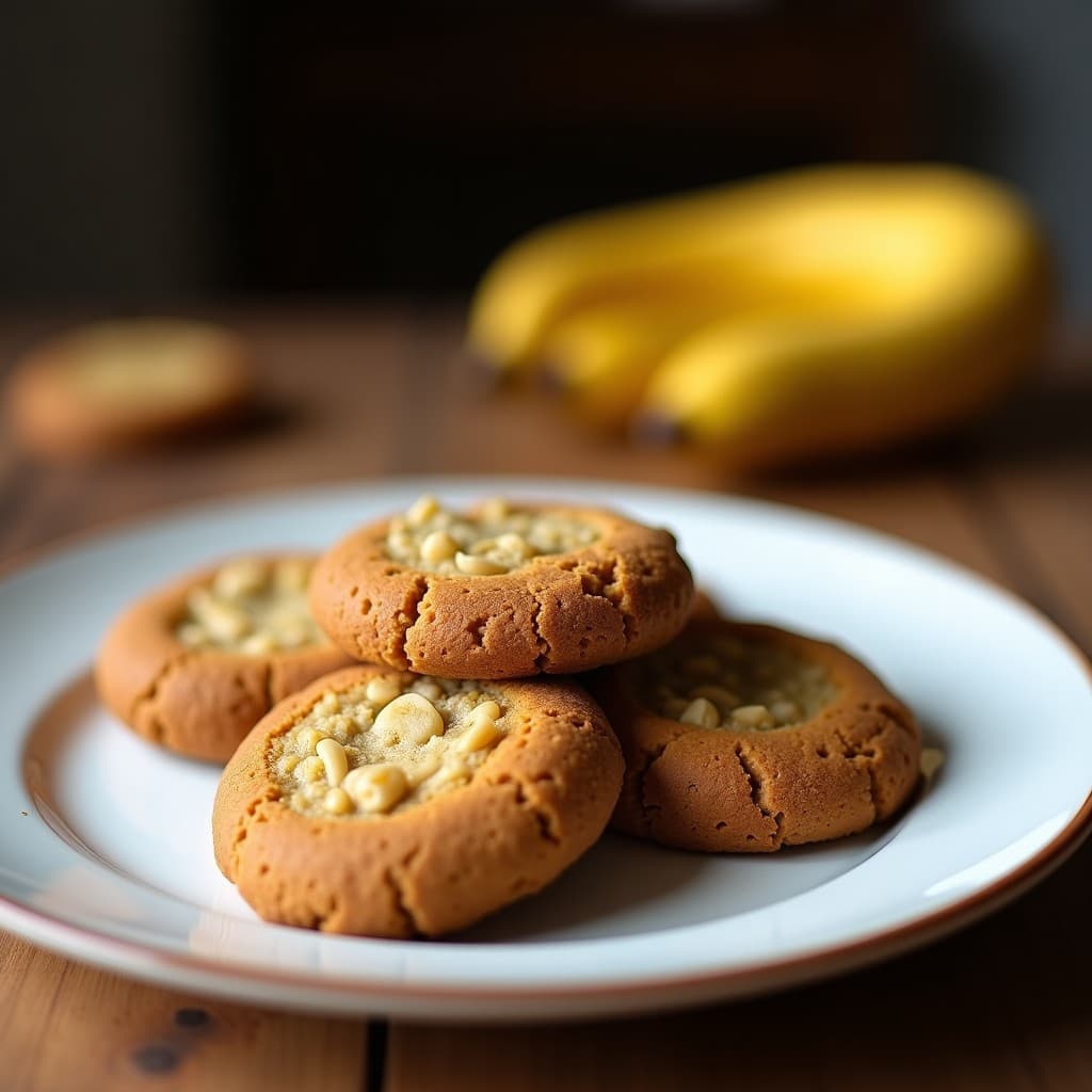 Galletas doradas y esponjosas de harina de coco y polvo de maca, apiladas en un plato rústico de cerámica con semillas de chía visibles en la superficie. Receta peruana keto sin gluten, lista para el desayuno.