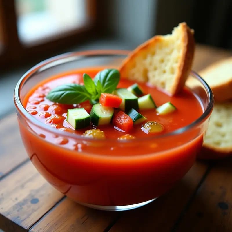 Gazpacho Andaluz con Verduras Asadas: Receta Fácil y Refrescante en 15 Minutos