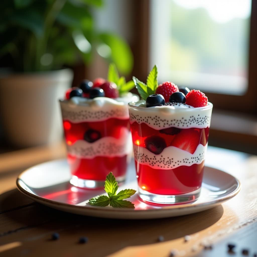 Gelatina de Frutos Rojos y Chía: Postre Sin Azúcar y Alta en Fibra para Niños