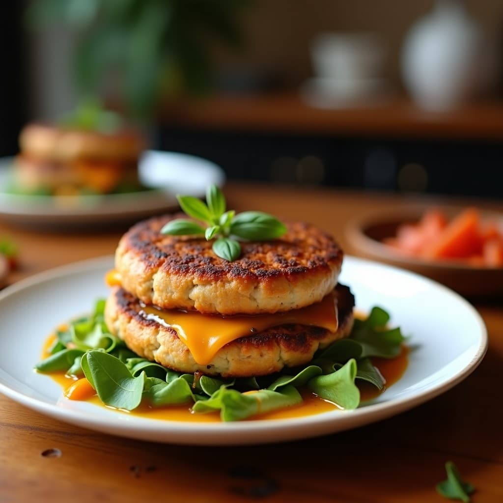 Hamburguesas de lentejas corail y remolacha en Thermomix, doradas y jugosas, servidas en pan integral con aguacate y hojas verdes, receta vegana y sin huevo.