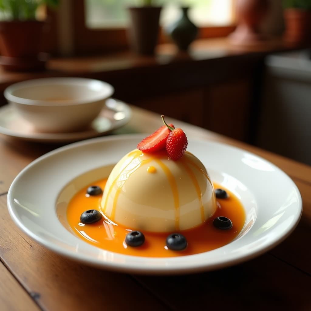 Helado de acerola y chía servido en copas de cristal transparente, con capas visibles de semillas de chía y un toque de cáscara de limón rallada. Fondo de madera rústica con hojas de menta y almendras fileteadas.