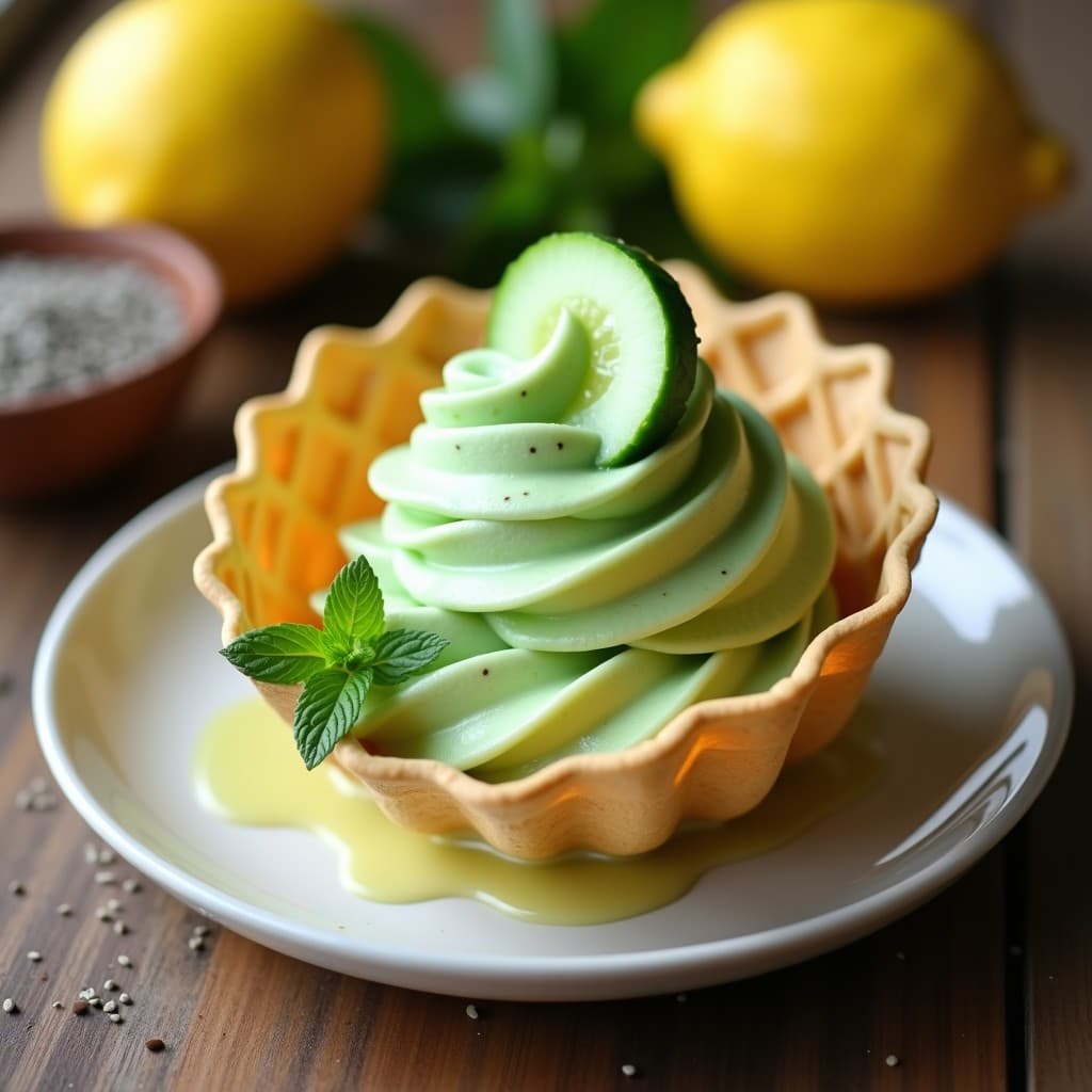 Helado de Pepino y Limón con Semillas de Chía: Postre Vegano Sin Lácteos para Verano