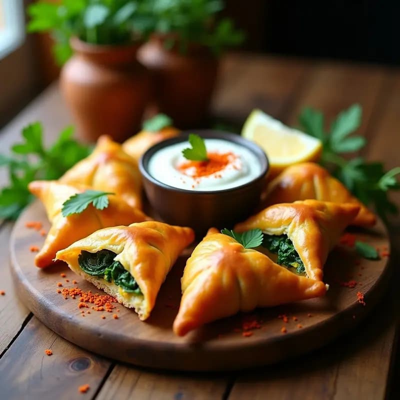 Hojaldres de Masa de Garbanzo con Relleno de Espinacas y Pimentón Ahumado: Aperitivo Crujiente Sin Gluten