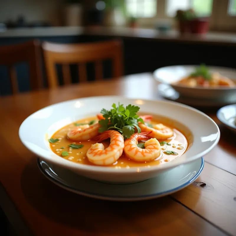 Laksa de Camarones y Leche de Coco: Receta Malaya Picante en Olla Lenta Sin Gluten