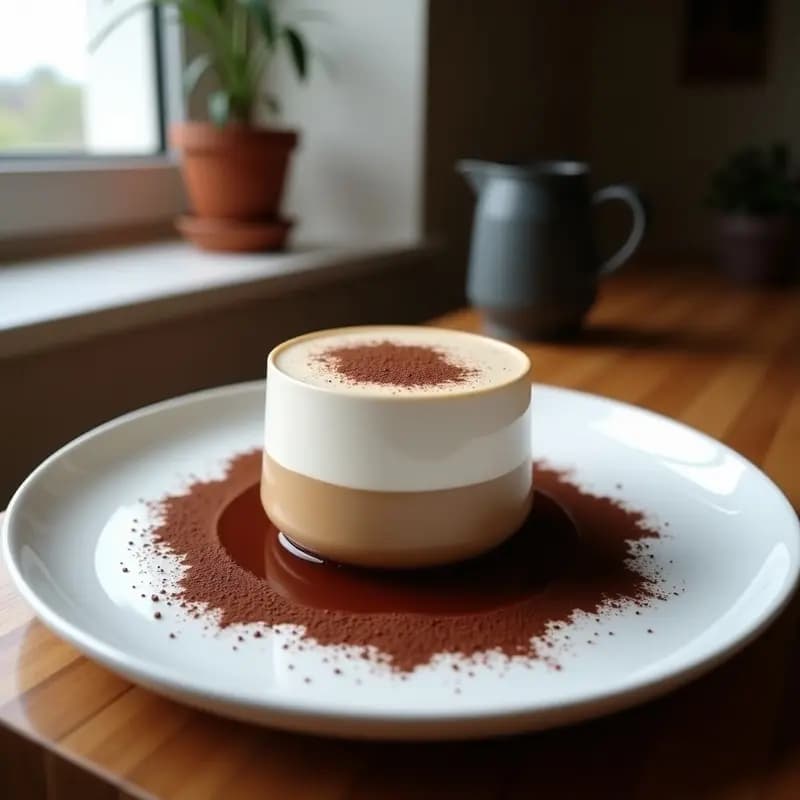 Vaso transparente con latte de remolacha y cacao de color rosa intenso, coronado con espuma de aquafaba esponjosa y espolvoreado con cacao en polvo y canela. Fondo blanco con detalles de ingredientes alrededor: remolacha, cacao y garbanzos.