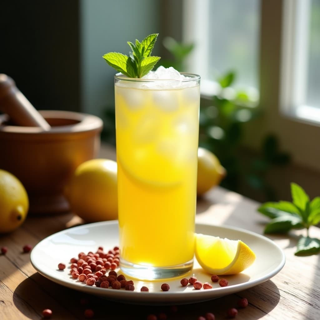 Limonada de Jengibre y Pimienta Rosa: Bebida Digestiva y Quemagrasas Natural