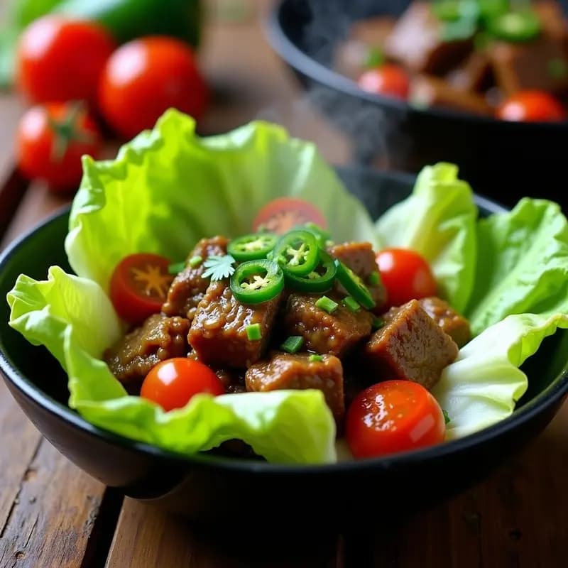 Lok Lak de Ternera con Salsa de Pimienta Verde: Receta Camboyana en Wok
