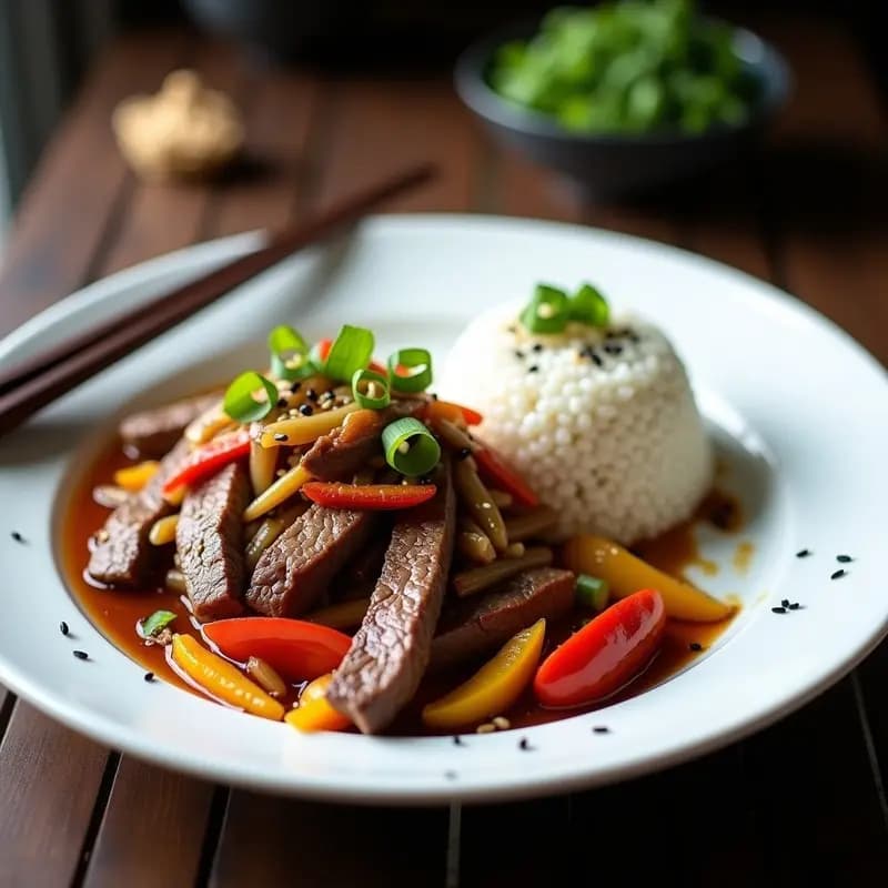 Lomo Saltado Nikkei con Salsa de Ostras y Arroz: Fusion Peruano-Japonés en 20 Minutos