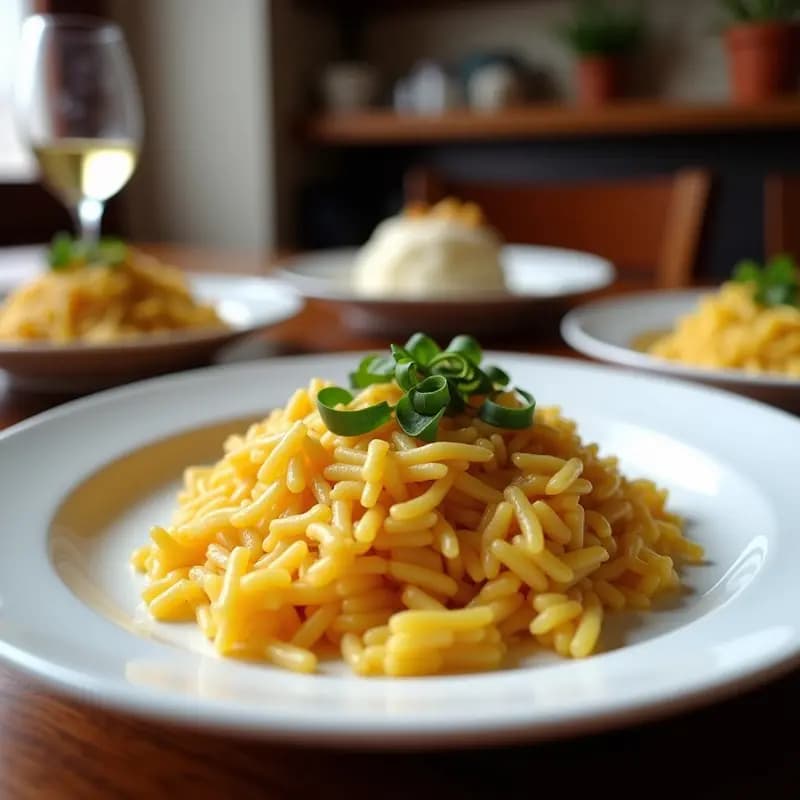 Sartén de hierro con morcillas de arroz con cebolla recién hechas, doradas y jugosas, sobre fondo rústico de madera con cebollas y especias al lado, receta tradicional de la huerta valenciana.