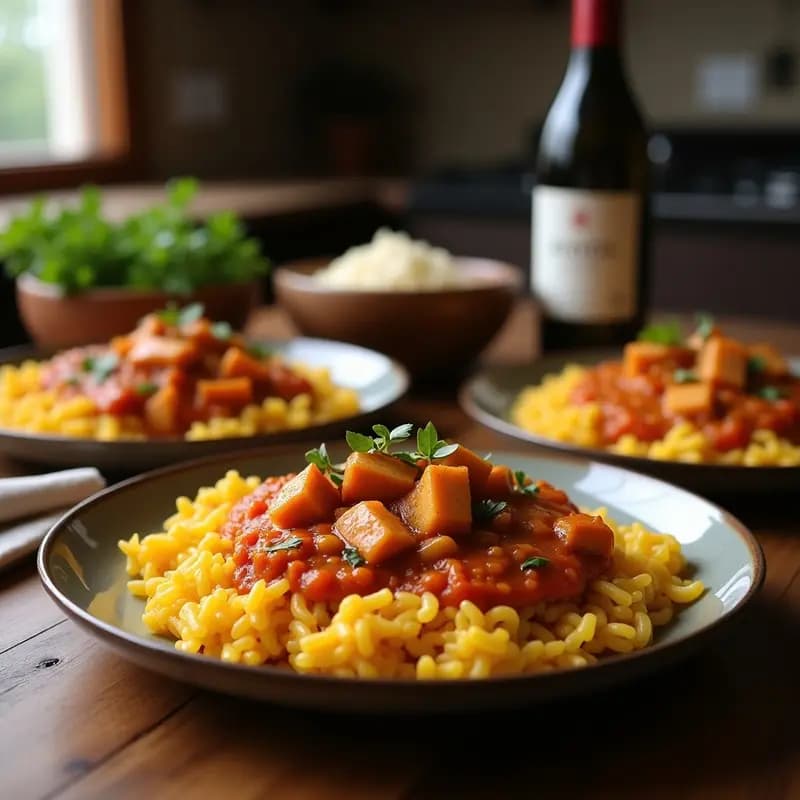 Plato rústico de madera con rodajas doradas de morcilla de arroz con cebolla y pimentón, servidas sobre un fondo de cebolla caramelizada y acompañadas de pan tostado, receta tradicional de aprovechamiento española.