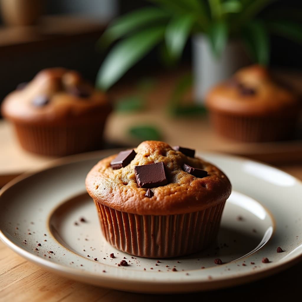 Muffins de Calabacín y Chocolate Negro: Postre Vegano Sin Harina en 20 Minutos