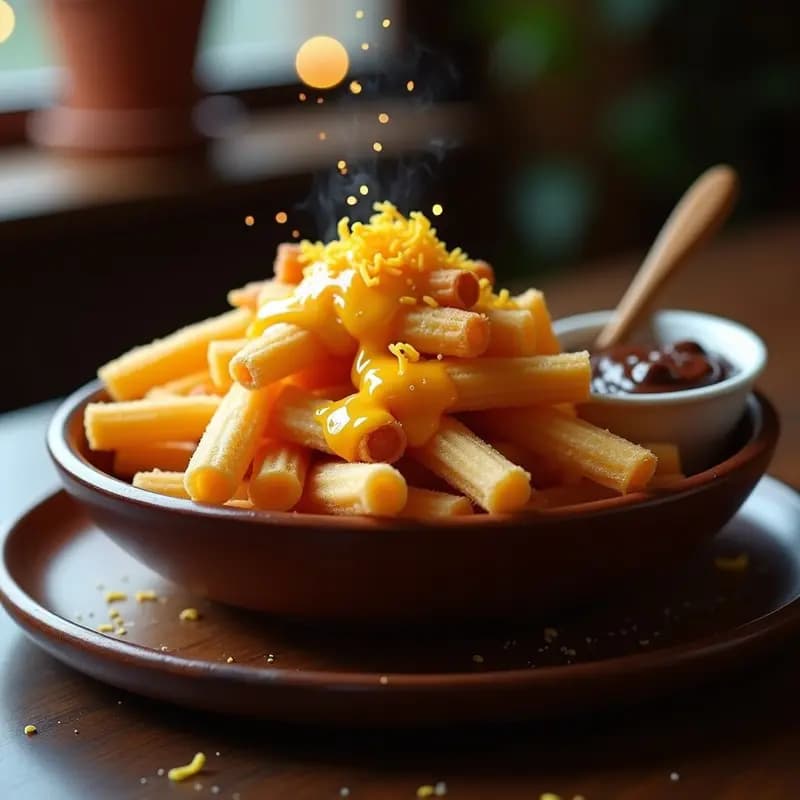 Nachos de Churros con Queso Nacho y Salsa de Chocolate: Receta Mexicana Dulce y Salada en un Solo Bocado