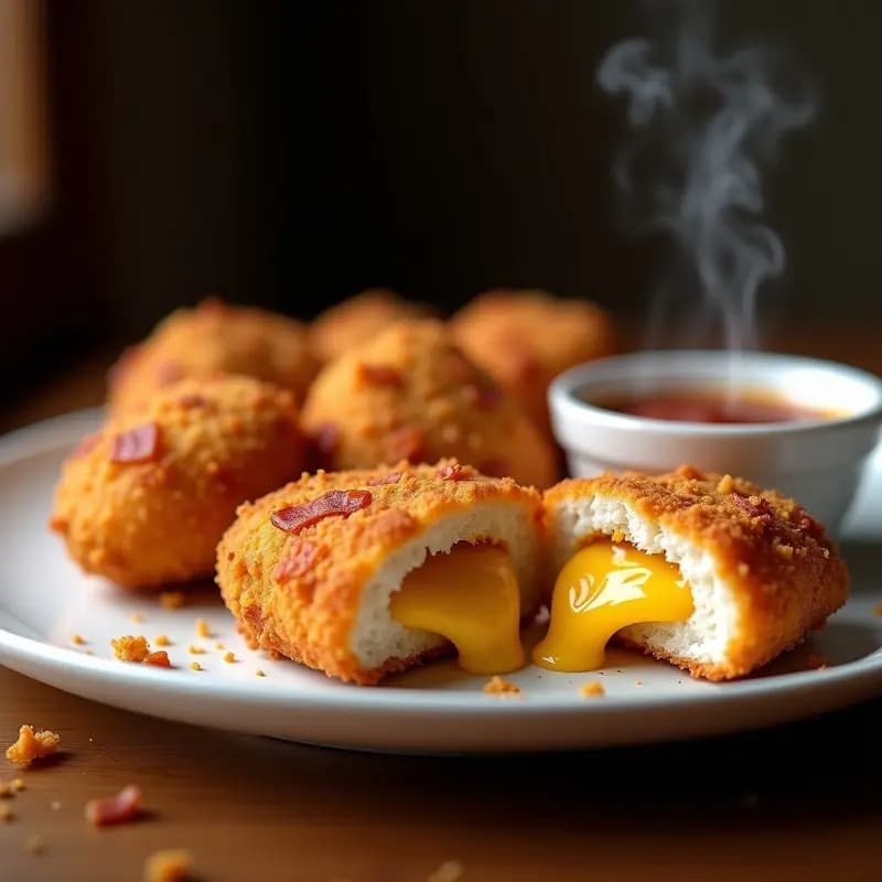 Nuggets de Pollo Rellenos de Queso Cheddar y Bacon: Crujientes por Fuera, Fundidos por Dentro