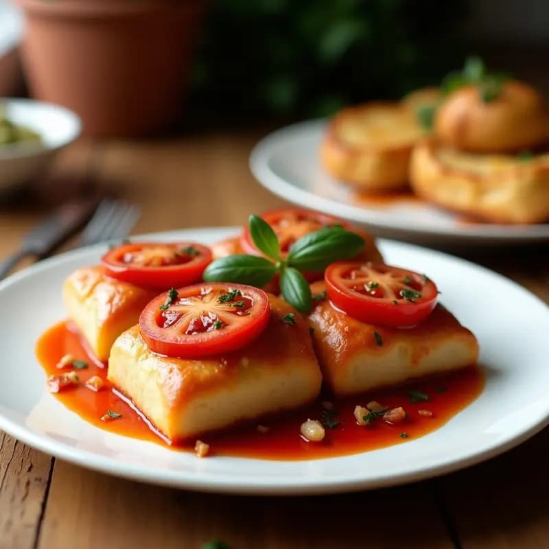Tosta de pan rústico untado con tomate maduro rallado, filetes de anchoas en aceite y un hilo de aceite de oliva virgen extra, típica receta catalana original con toque mediterráneo.