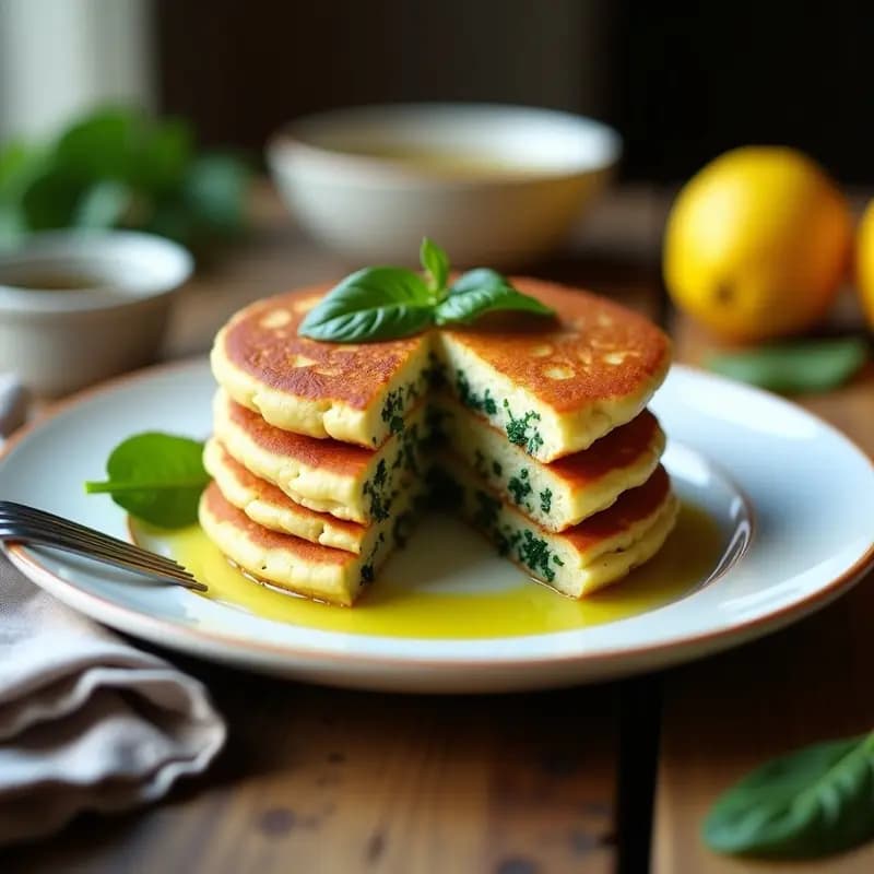 Panqueques de Harina de Guisante con Relleno de Espinacas y Tofu: Desayuno Vegano en Airfryer