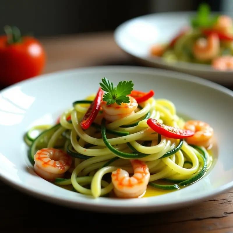 TikTok Pasta de Calabacín y Gambas con Ajo y Guindilla: Receta Viral en 10 Minutos