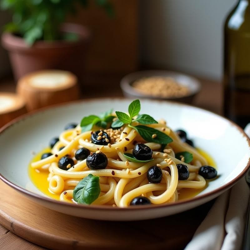 Pasta de Garbanzos con Aceite de Oliva Virgen y Ajo Negro: Receta Sin Gluten y Alta en Fibra en 10 Minutos