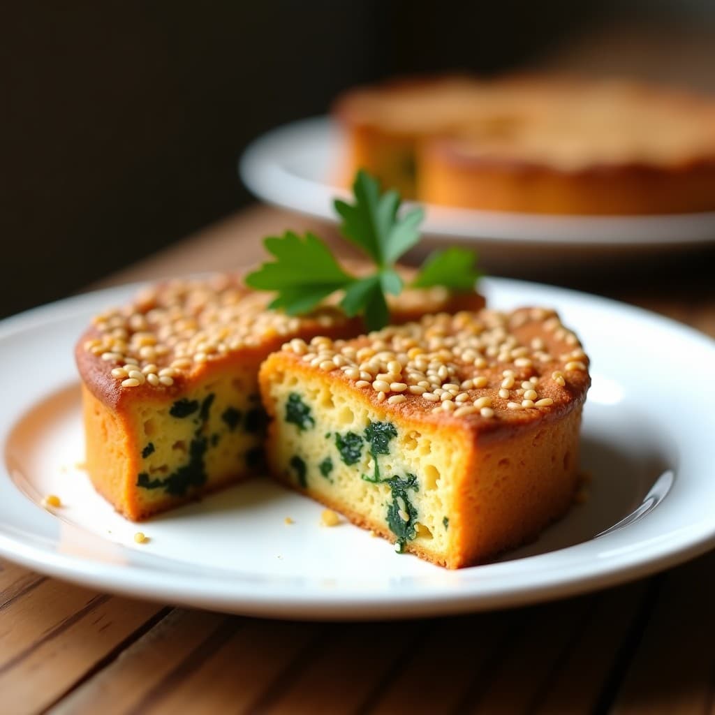 Pastel de Batata y Espinacas con Costra de Semillas de Sésamo: Receta Vegana en Olla Express