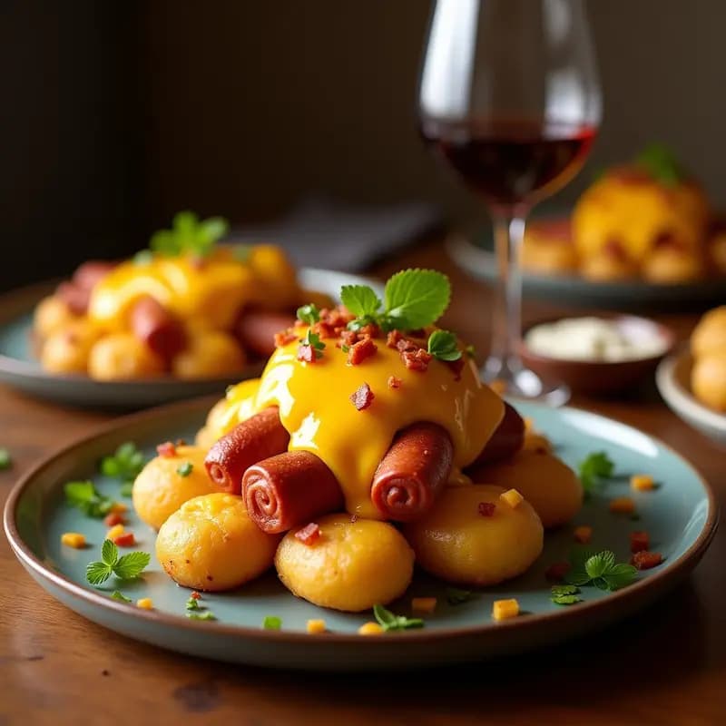 Perro Caliente Volcán con Chorizo Ibérico Queso Fundido y Patatas Crujientes: Receta para un Ataque de Calorías