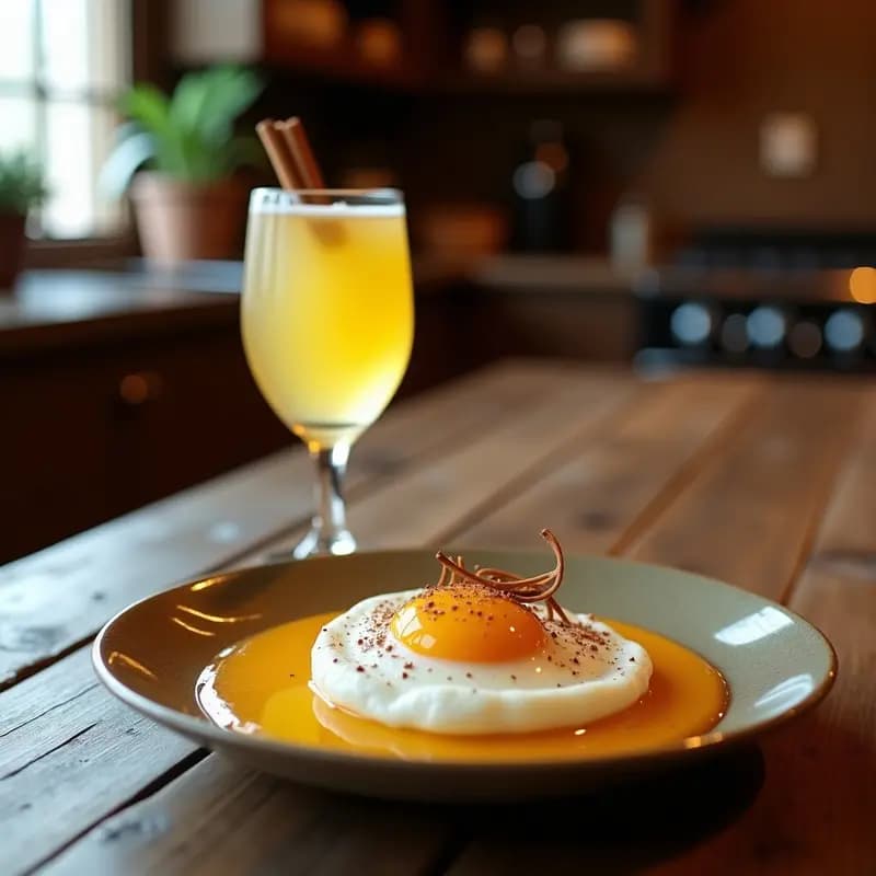 Copa de cóctel transparente con Pisco Sour cremoso, espuma blanca de clara de huevo, espiral de angostura bitters y espolvoreado de canela en polvo, decorado con rama de canela sobre fondo oscuro.