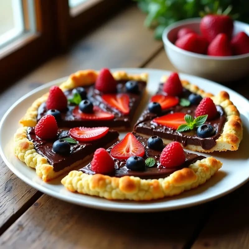 Pizza de Coliflor con Salsa de Chocolate y Frutos Rojos: Postre Keto que Parece Salado