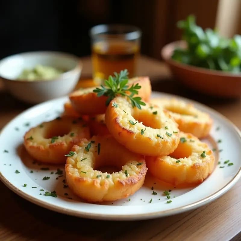 Porras antequeranas crujientes sobre papel absorbente, doradas y espolvoreadas con sal gruesa, servidas en un plato de barro rústico con fondo de madera.