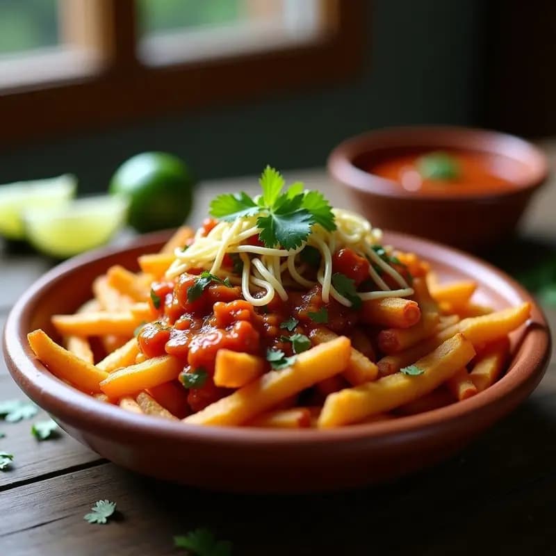 Poutine Mexicano con Chiles Poblano y Queso Oaxaca: Receta Fusion Crujiente