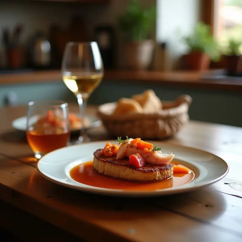 Plato rústico de barro con pringada de cerdo ibérico, textura cremosa y dorada, acompañada de rebanadas de pan tostado y patatas cocidas. Receta tradicional extremeña para untar.