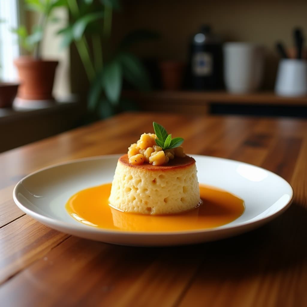 Pudín de chía cremoso con leche de avena en un bol de vidrio transparente, cubierto con compota de ciruela oscura y decorado con nueces pecanas picadas. Fondo rústico con una cuchara de madera y ciruelas frescas al lado.