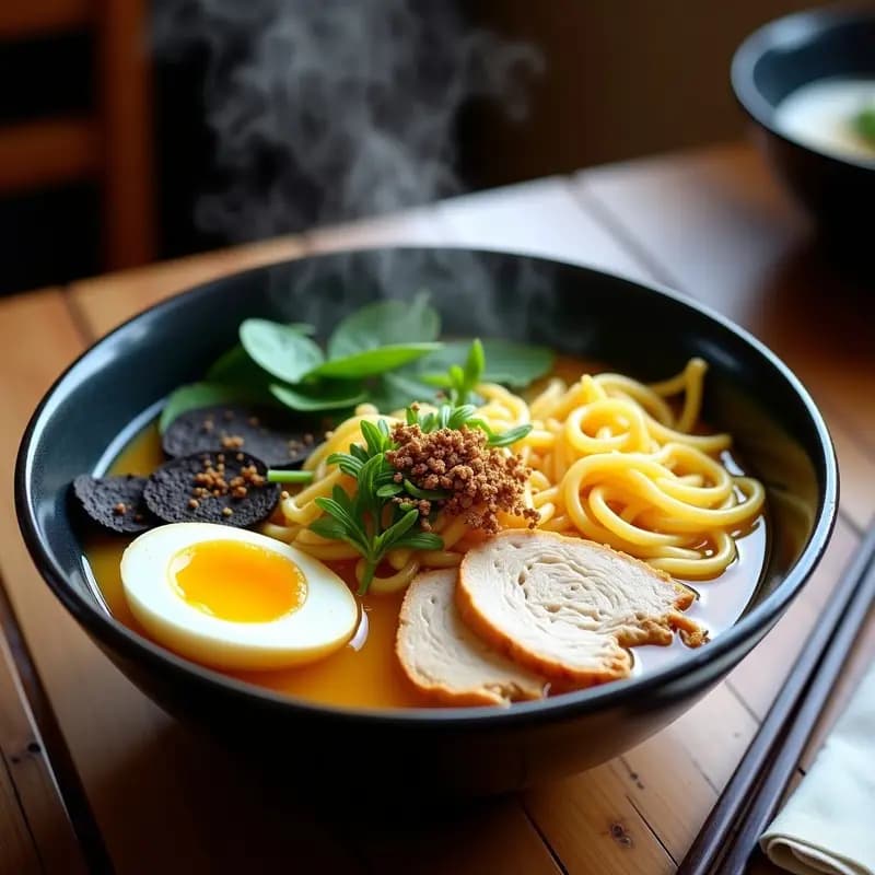 Ramen de Miso con Pollo y Hongos Reishi: Receta Japonesa Antiinflamatoria en Thermomix