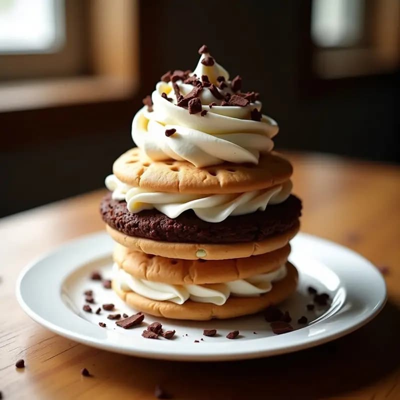 Sándwich de Helado de Galletas con Brownie y Crema de Avellanas: El Desayuno Prohibido que Querrás Repetir