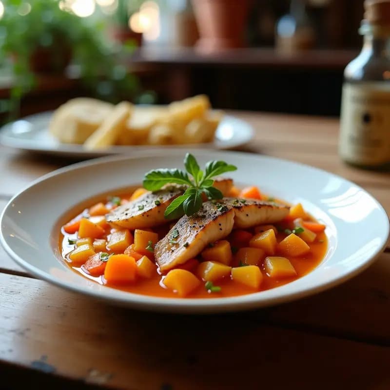 Frasco de cristal transparente lleno de filetes de sardinas en escabeche, sumergidos en aceite de oliva dorado con ajo, pimentón y laurel. Plato rústico de fondo con rebanadas de pan tostado y perejil fresco. Receta tradicional española de sardinas en escabeche con vinagre, ajo y pimentón.