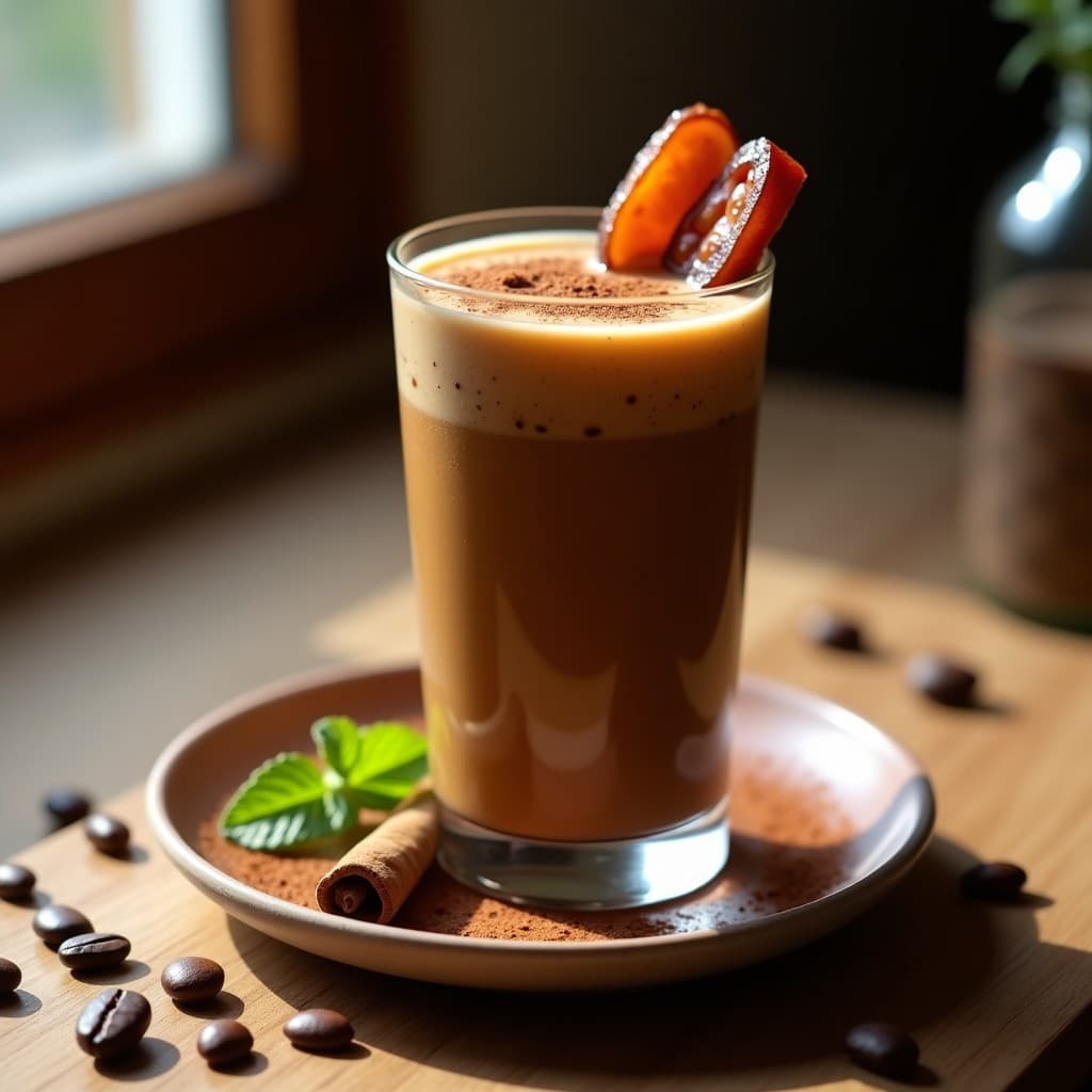 Smoothie de Café y Dátiles: Bebida Energizante Vegana con Toque a Canela para Pre-Entreno