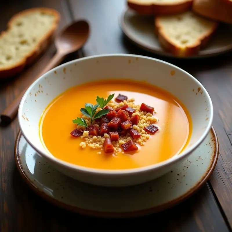 Sopa de Castañas y Calabaza con Tocino Crujiente: Receta de Otoño en Olla Exprés