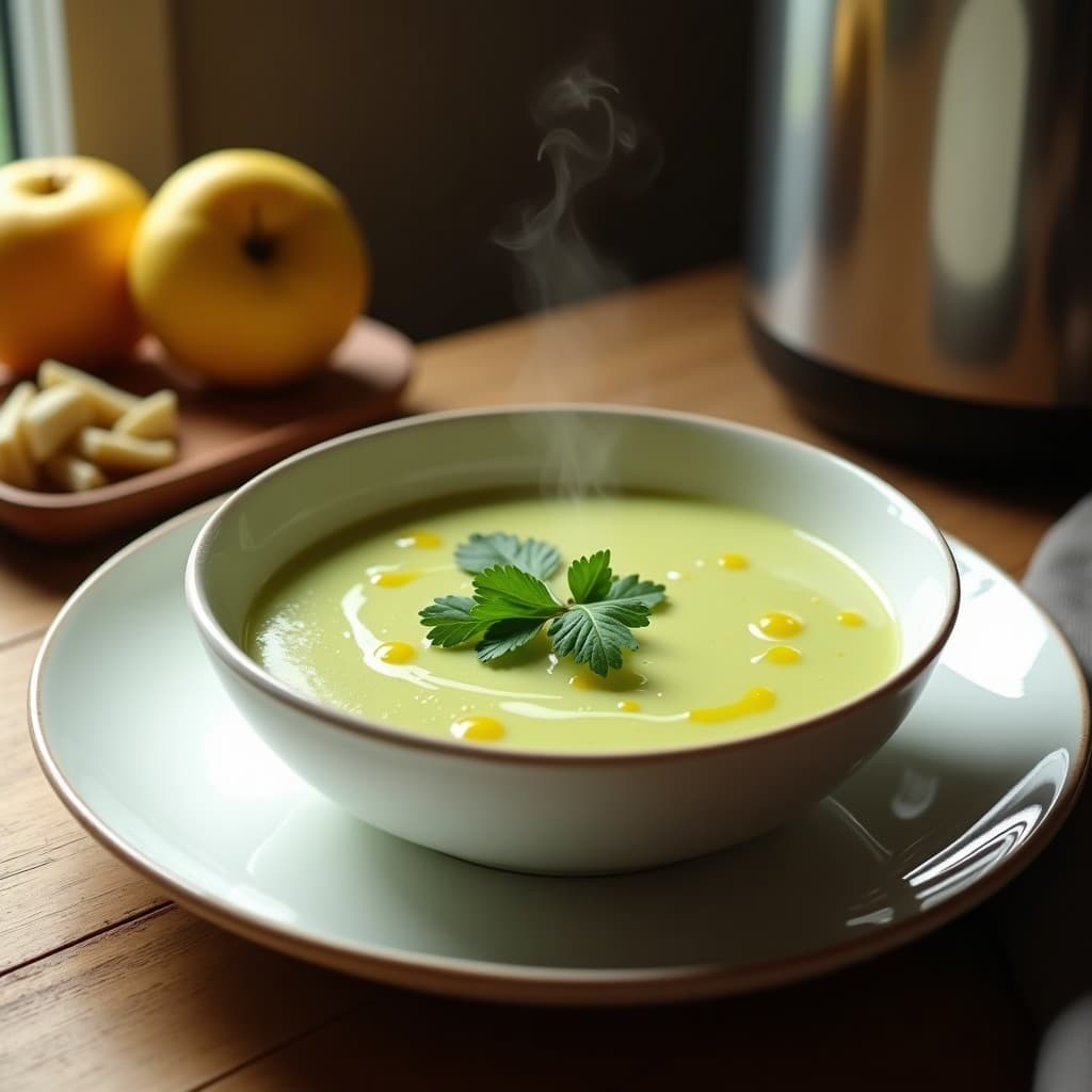 Sopa de Hinojo y Manzana con Toque de Jengibre: Receta en Olla Express Sin Lácteos y Digestiva