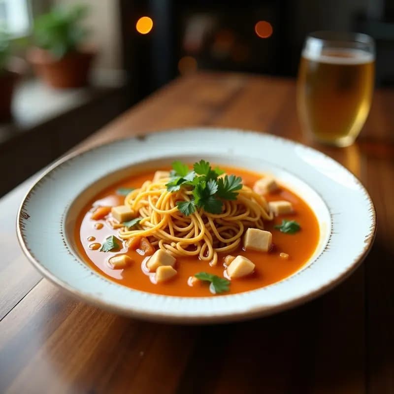 Sopa de Mee Goreng con Tofu y Verduras: Receta Malasia en Thermomix