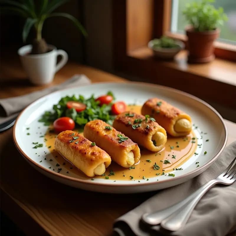 Plato hondo de barro con tacones cordobeses en capas: garbanzos, espinacas, bacalao, morcilla y huevo duro, receta tradicional andaluza en ollas superpuestas.