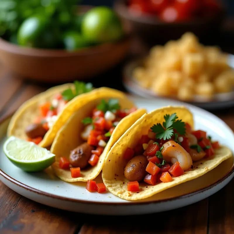 Tacos de Chirimoya y Camarones al Ají Charapita: Receta Peruana Fusion en Airfryer