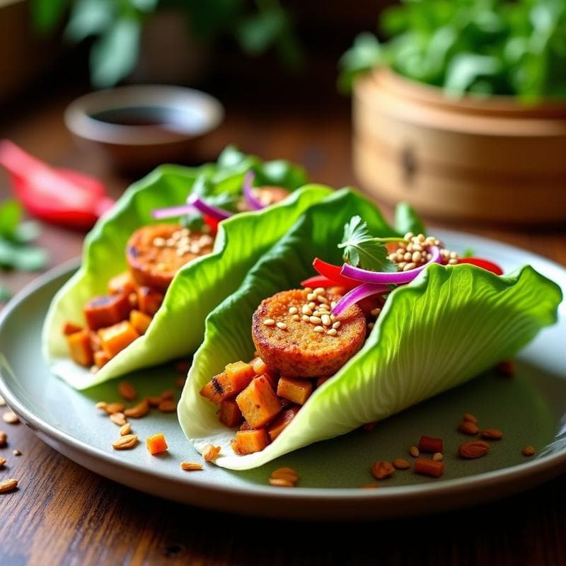 Tacos de Flautas de Loto y Tofu Ahumado: Receta China Vegana en Airfryer