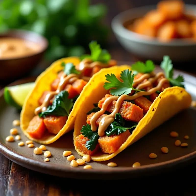 Tacos de Yong Tau Foo con Salsa de Cacahuete: Receta Malasia Vegana en Airfryer