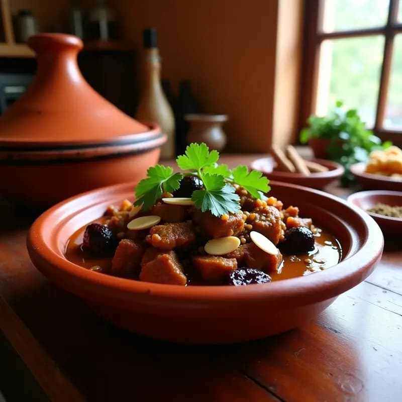Tajín de Cordero con Ciruelas: Receta Marocí Dulce y Salada en Cazuela de Barro