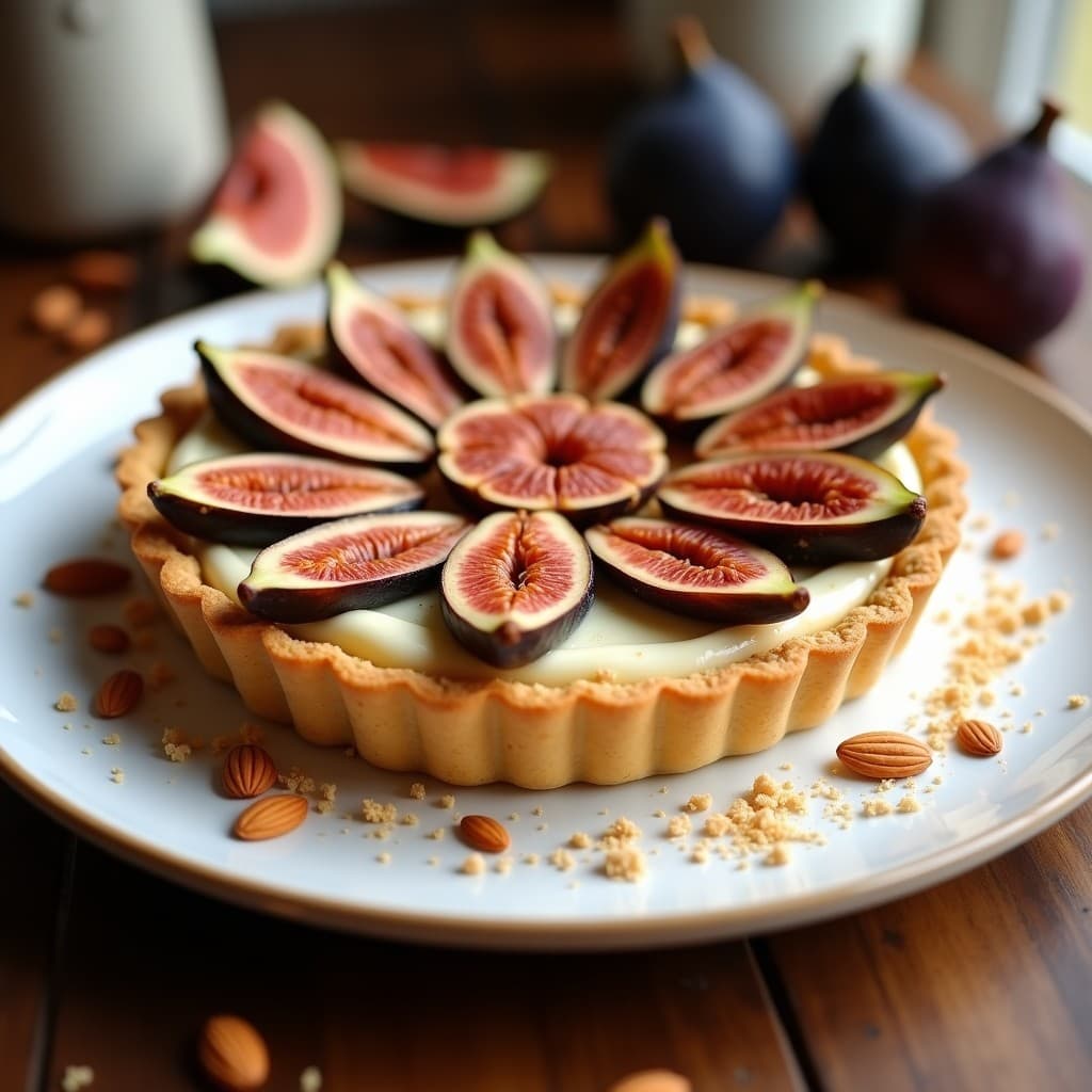 Tarta de Ricotta y Higueras con Base de Almendra: Postre Italiano Keto y Sin Harina