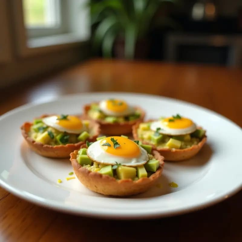Tartaletas de aguacate y huevo al horno keto, con yema líquida y queso rallado dorado, servidas en bandeja rústica sobre papel de horno.