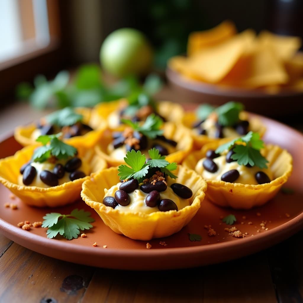 Tasitas de Masa de Maíz Rellena de Frijoles Negros y Queso de Cashew: Entrante Mexicano Vegano