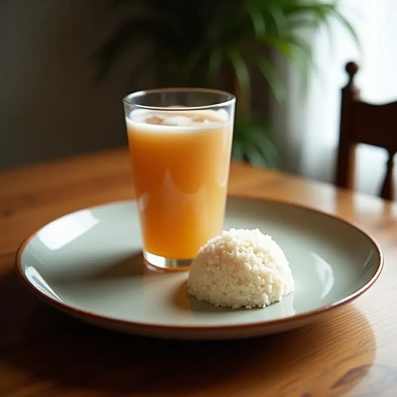 Vaso alto transparente con té de burbujas de taro y coco, capas moradas y blancas, perlas de tapioca negras en el fondo, espuma cremosa en la superficie y pajita ancha, sobre fondo de madera con ingredientes dispersos como coco rallado y hojas de té.