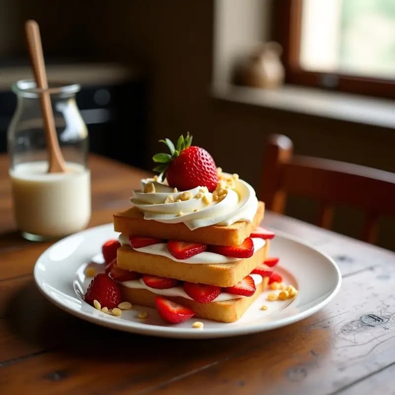 Tortas de Pan con Fresas y Nata Montada: Postre Tradicional de Aragón para Cumpleaños