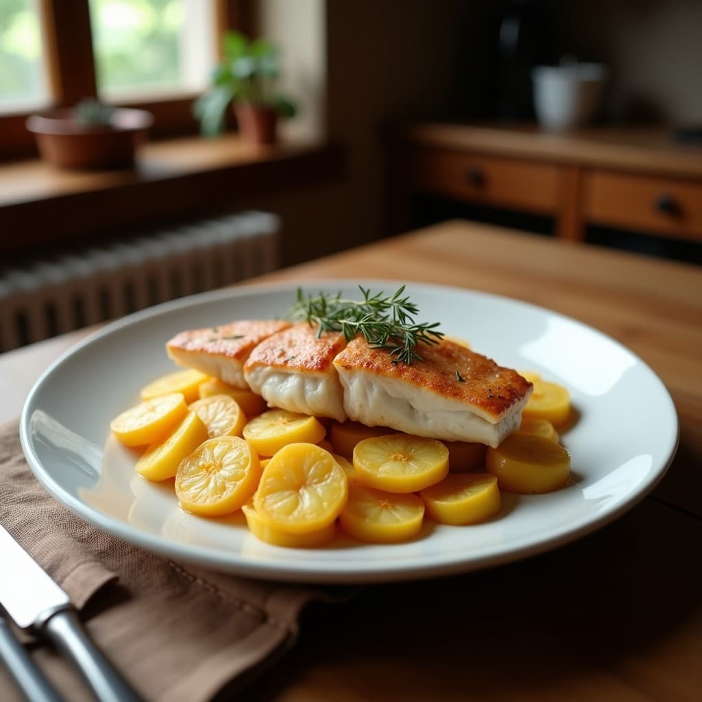 Bacalao al horno con patatas panadera, receta fácil y rápida de pescado tradicional