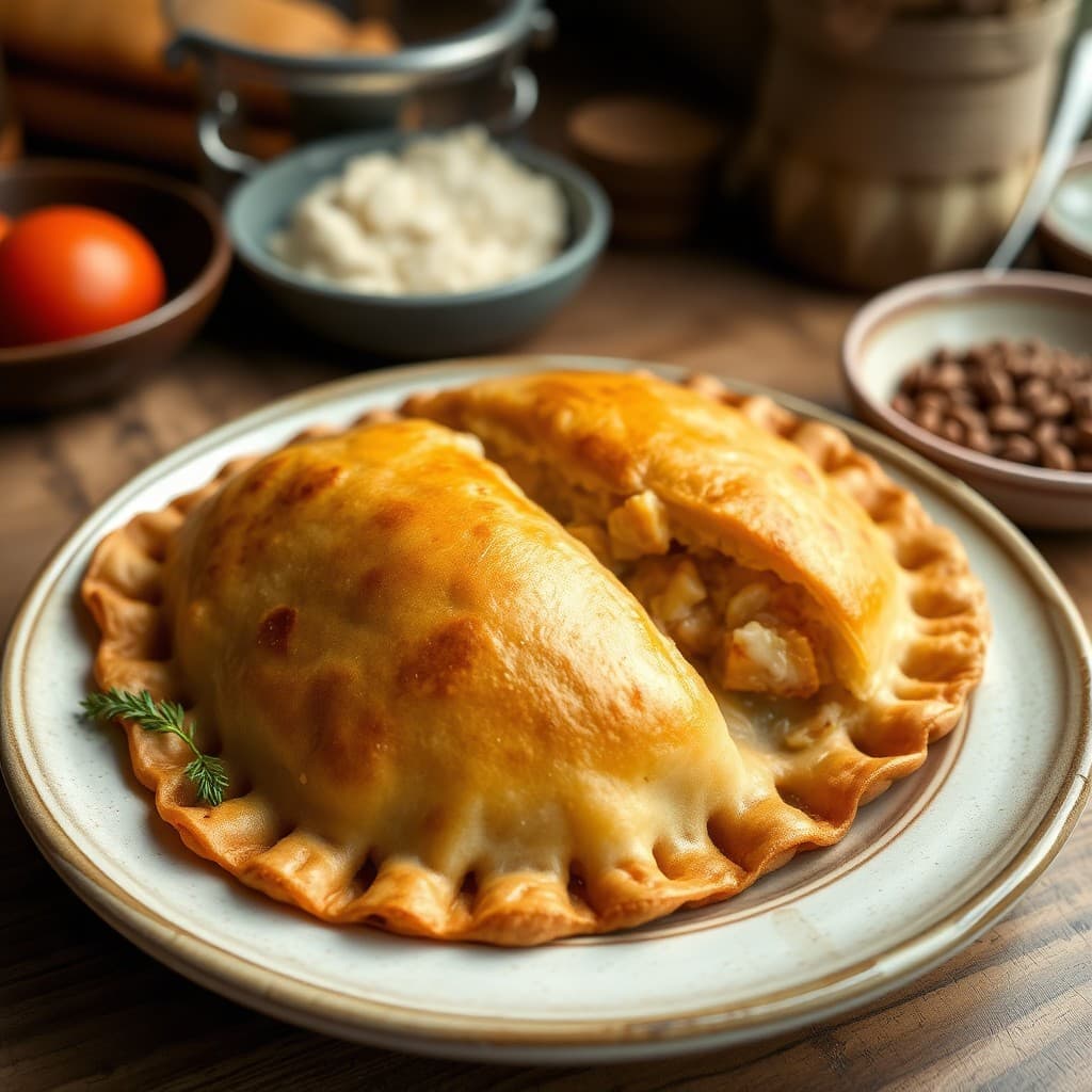 Empanada gallega de atún recién horneada, con una masa crujiente y un relleno de bonito jugoso, lista para ser servida